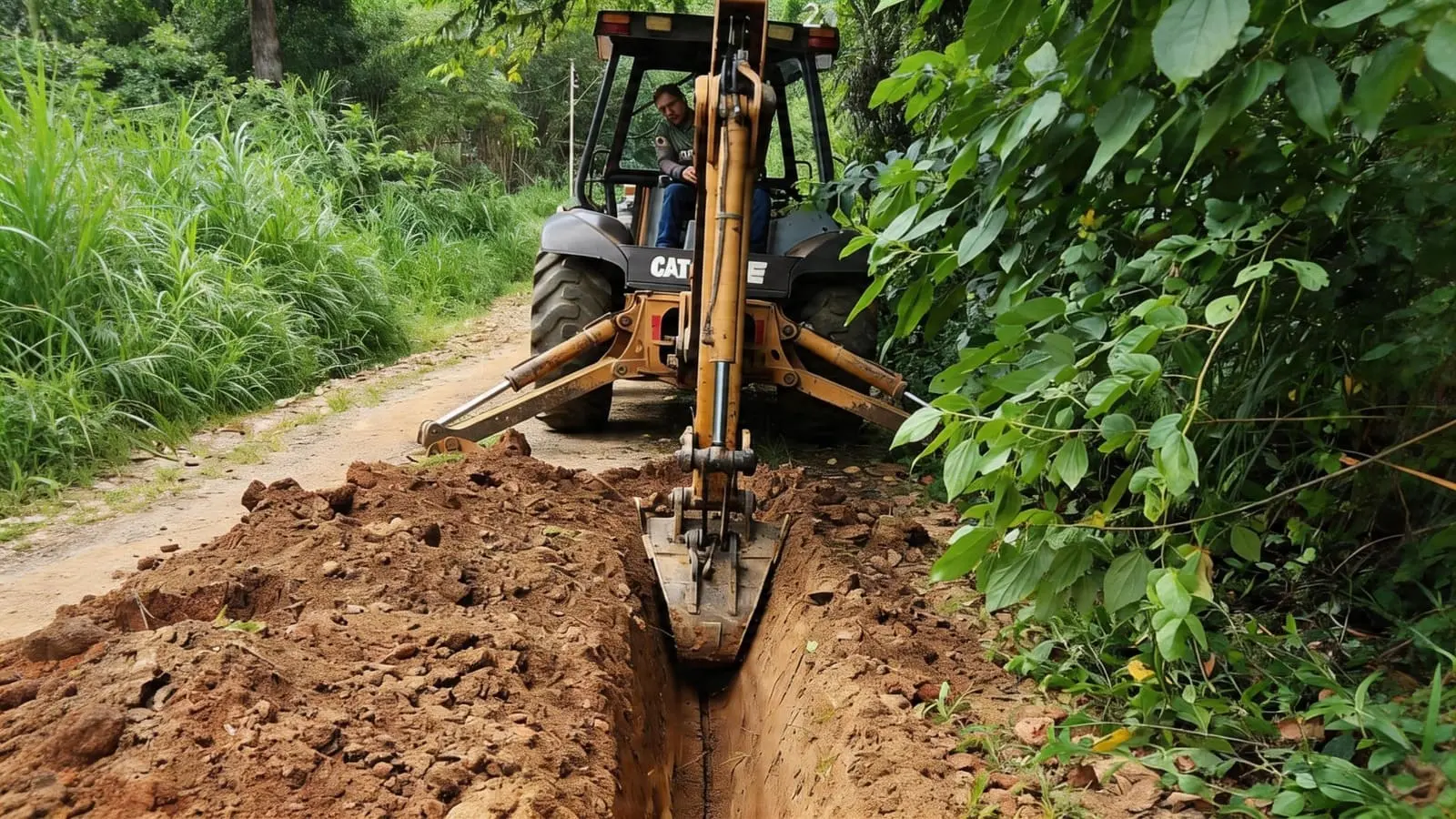 Equipe técnica da Moreira Brito Telecom realizando a construção de infraestrutura para rede óptica subterrânea com dutos em PEAD, garantindo alta resistência e proteção de fibra óptica em todo o Brasil.
